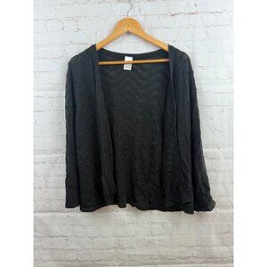 Time and Tru Cardigan Womens Size XXL Black Open Front Boho Casual Sweater